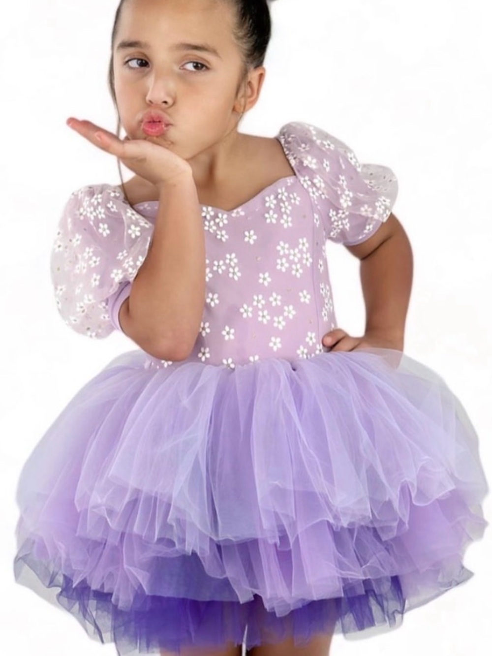NWT Amazon Girls Purple Floral Tutu Dance dress! - Picture 5 of 10